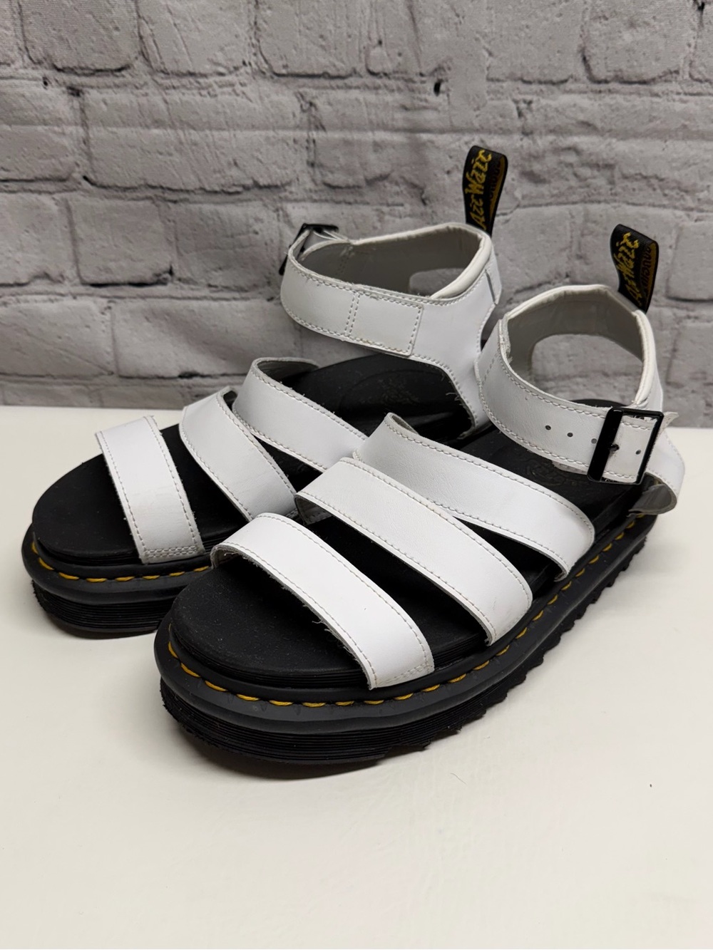 Dr. Martens White Multi-Strap Platform Sandals size 8